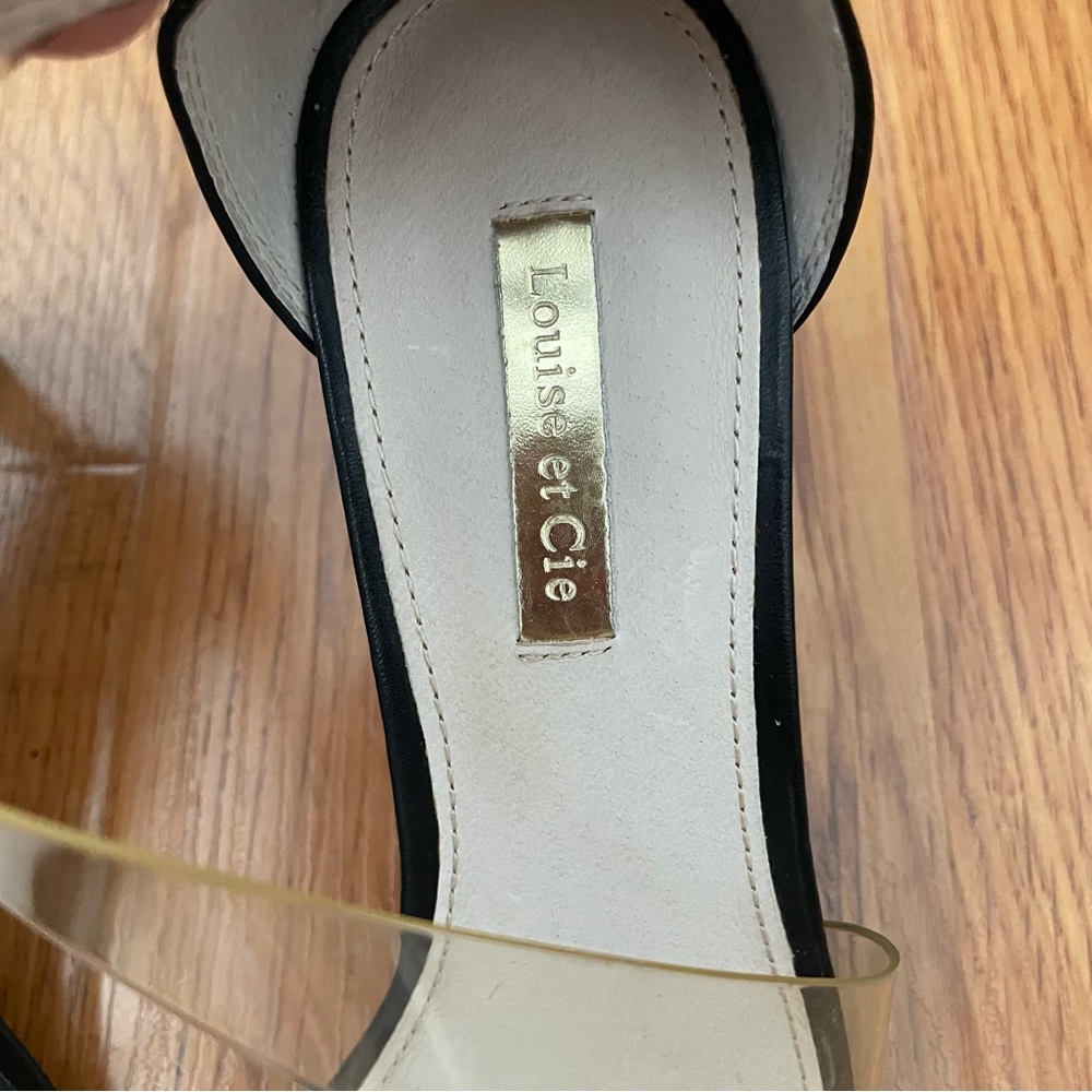 Louise et Cie Black Leather Open‎ Toe Strap high Heel Sandals, size 7.5 - Picture 3 of 6